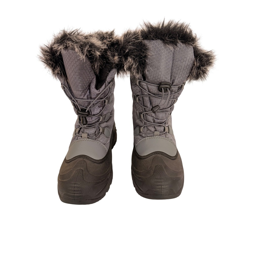 Itasca Womens Grey Faux Fur Trim Winter Snow Boots Size 8 Bungee Lace 8030085WR